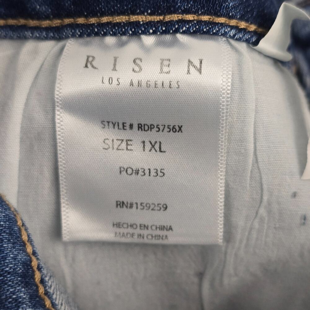 Women's Blue Distressed Skinny Jeans - Picture 10 of 12